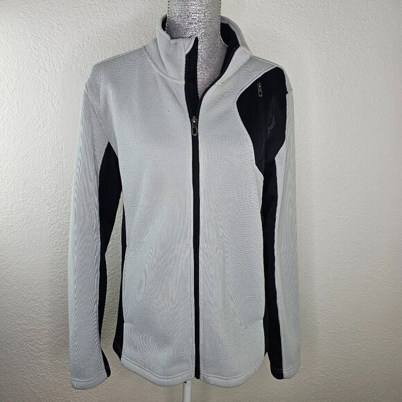 Spyder Jacket  Gray Full Zip Waffle Print - Picture 1 of 7